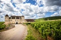 Burgundy, Chateau du Clos de Vougeot and vineyards. France Royalty Free Stock Photo